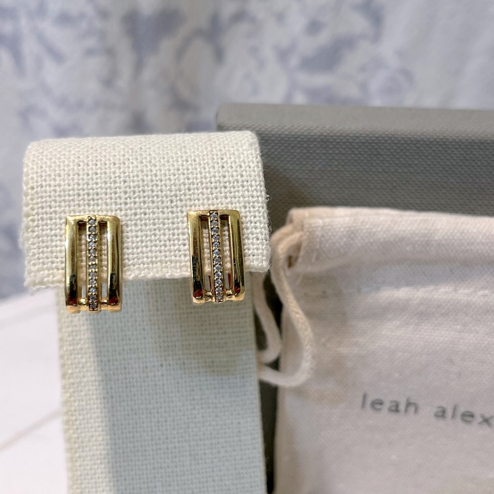 NEW! Leah Alexandra gold & cz earrings